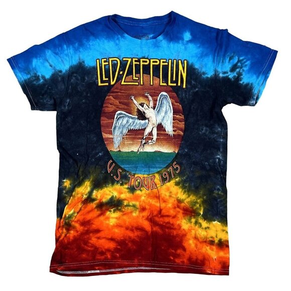 Led Zeppelin Tie Dye US Tour 1975 T-Shirt Size Small - Picture 1 of 4